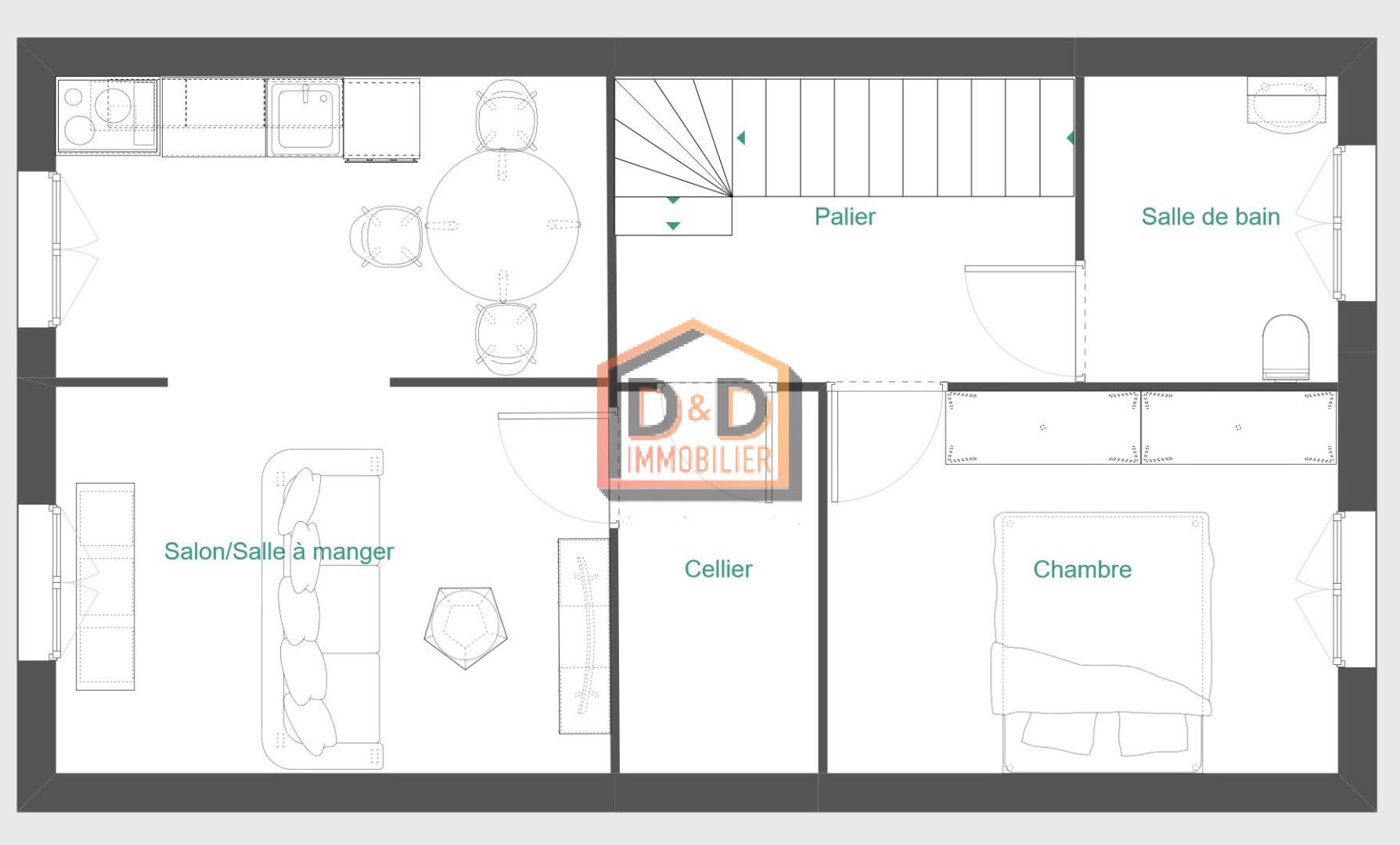 Appartement à Belvaux, 65 m², 1 chambre, 1 000 €/mois