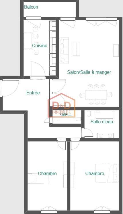 Appartement à Schifflange, 90 m², 2 chambres, 1 salle de bain, 745 000 €