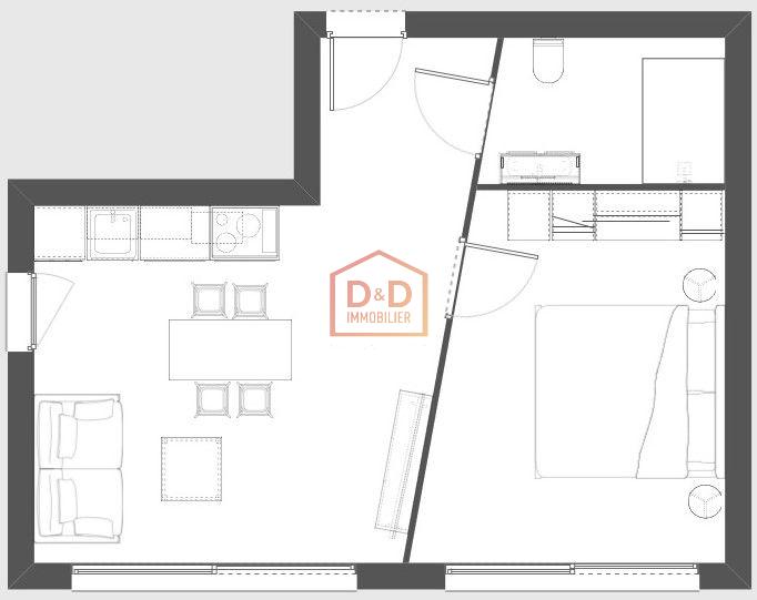 Appartement à Luxembourg-Belair, 45 m², 1 chambre, 1 600 €/mois